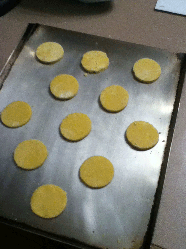 Raw cookies on a baking sheet