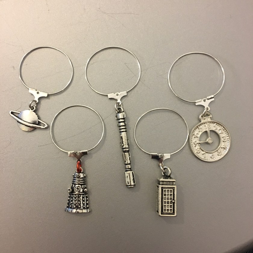 Dr who wine glass charms